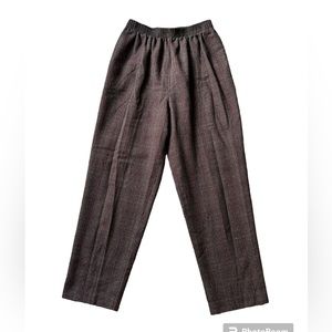 Vintage Brown Plaid Ankle Pants